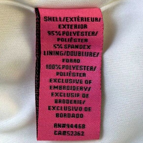 Betsy Johnson Dress Wm's 8 White Sheath Dress W/Embroidered Flowers Fully Lined - Picture 10 of 12